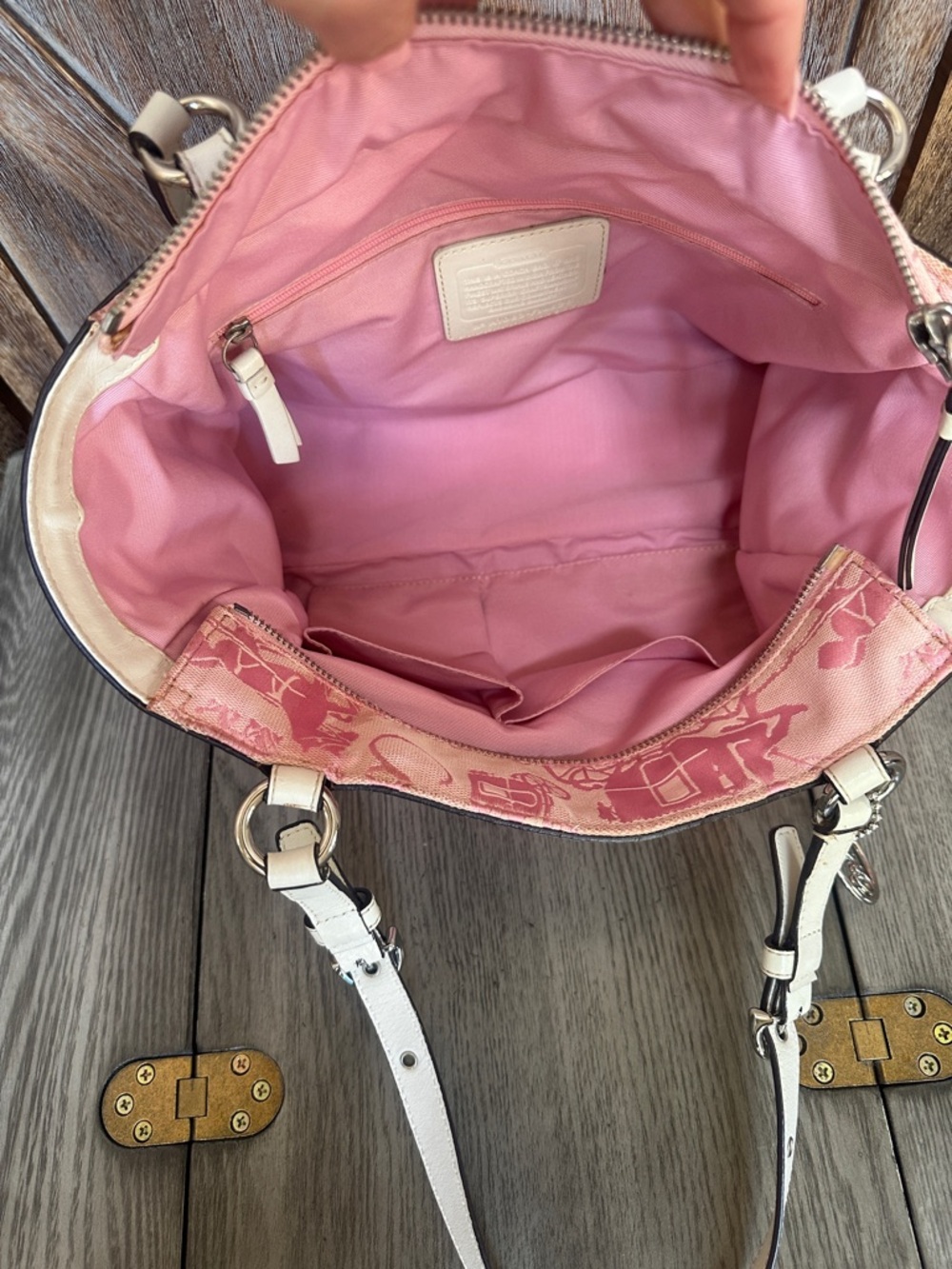 Coach Horse and Carriage Tote with Wallet Light Pink Canvas RARE & HARD TO FIND - Picture 12 of 15
